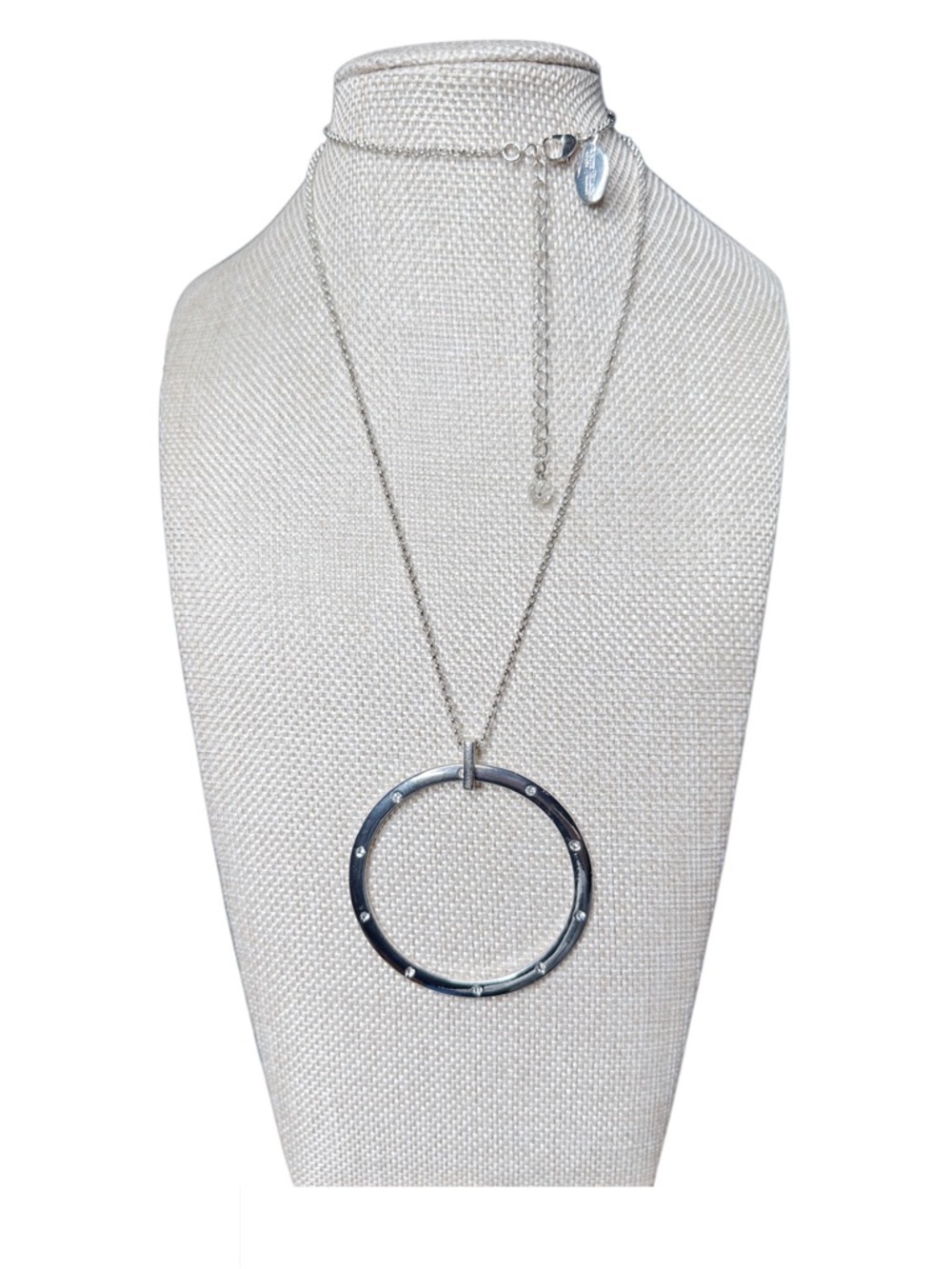 5/$25 😻 White House Black Market Silver and Gunmetal Circle Pendant Necklace